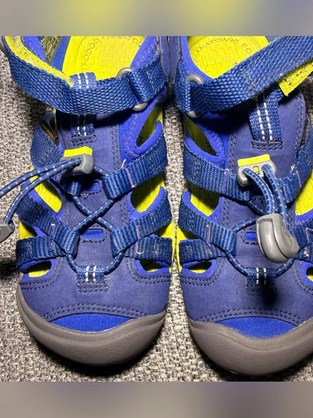 KEEN Kids' Seacamp II CNX sandals hiking Blue Depths / Chartreuse size 13